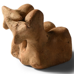 Terracotta Twin Bull Statuette