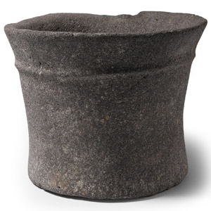 Western Asiatic Carved Basalt Mortar