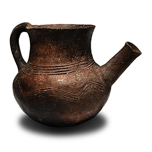 Cypriot Red Burnished Ware Round Bottomed Pouring Vessel