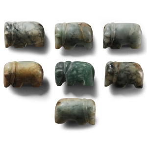 Green Stone Elephant Bead Collection