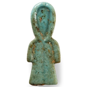 Blue Faience Tyet Isis Knot Amulet