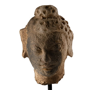 Gandharan Stone and Stucco Head
