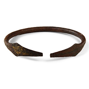 Roman Gilt Bronze Snake-Headed Bracelet