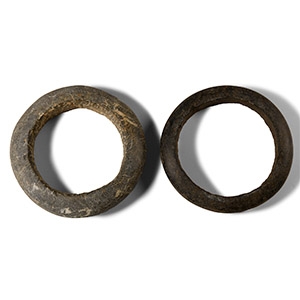West African Veined Hombori Stone Elbow War Bracelet Pair