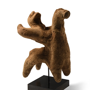 Archaic Greek Terracotta Figure of Mounted Warrior with Shield