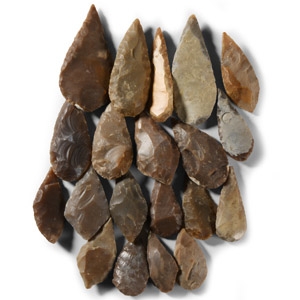 Large Knapped Arrowhead Collection