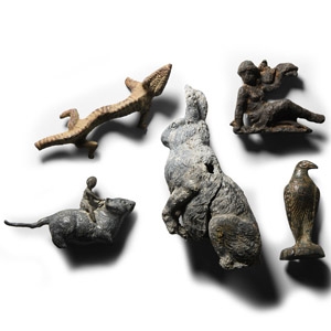 Mixed Bronze and Lead Statuette Group