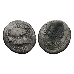 Ancient Roman Imperatorial Coins - Mark Antony - Legion XV - AR Eagle Denarius