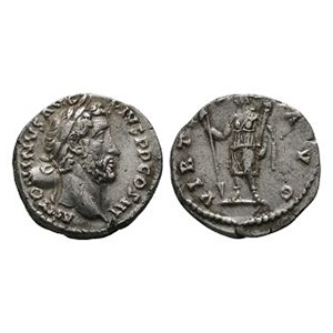 Antoninus Pius - AR Virtus Denarius