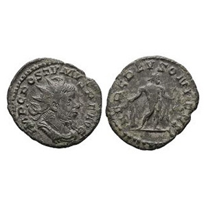 Ancient Roman Imperial Coins - Postumus - Billon AR Hercules Antoninianus