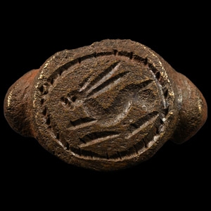 Roman Bronze Signet Ring with Hare Motif