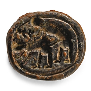 Bronze Scaraboid Stamp Seal with Erotic Scene