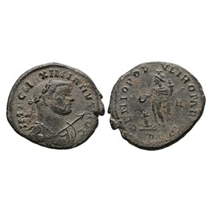 Ancient Roman Imperial Coins - Maximianus - AE Genio Follis (Unpublished)
