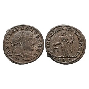 Ancient Roman Imperial Coins - Galerius as Caesar - Genius AE Follis