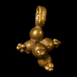 Gold Granulated Cross Pendant