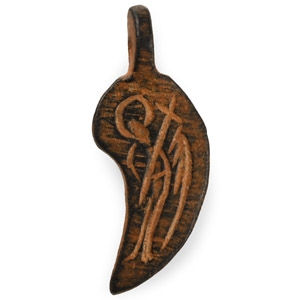 Byzantine Bronze Pendant with Angel and Inscription