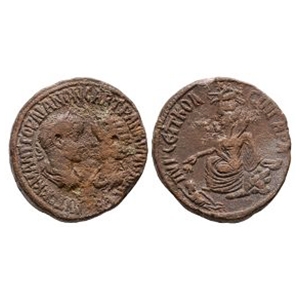 Gordian III and Tranquilina - Singara Tyche Seated AE