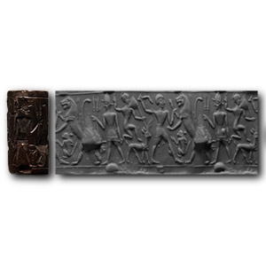 Stone Cylinder Seal with Hunting Scene