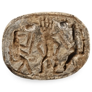 Egyptian Steatite Scarab with Bes