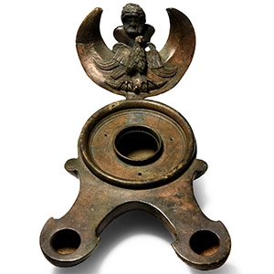 Bronze Oil Lamp with Jupiter and Eagle