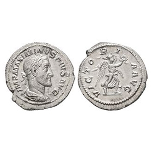 Ancient Roman Imperial Coins - Maximinus I, Thrax - Victory AR Denarius