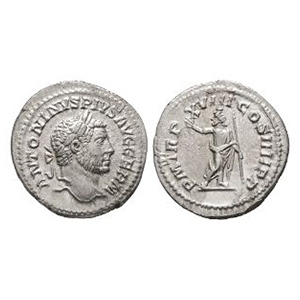 Ancient Roman Imperial Coins - Caracalla - Serapis AR Denarius