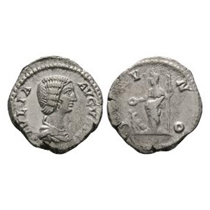 Ancient Roman Imperial Coins - Julia Domna - Juno AR Denarius