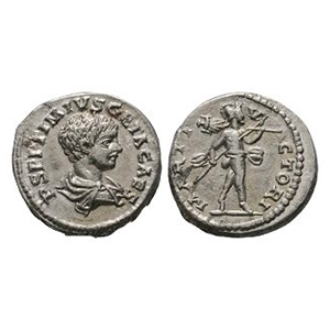 Ancient Roman Imperial Coins - Geta - Mars AR Denarius