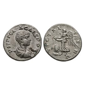 Ancient Roman Imperial Coins - Geta - Victory AR Denarius