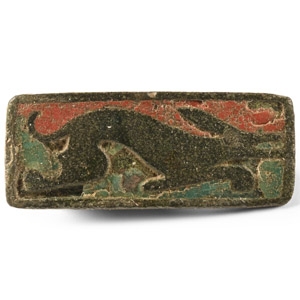 Roman Enamelled Bronze Hound Plate Brooch