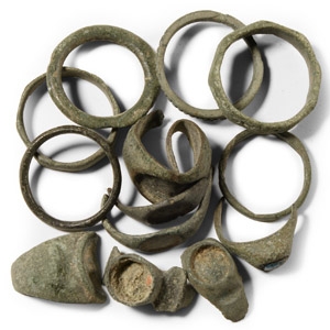 Roman Bronze Ring and Bezel Group