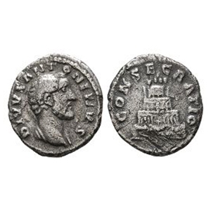 Ancient Roman Imperial Coins - Antoninus Pius - Consecratio AR Denarius