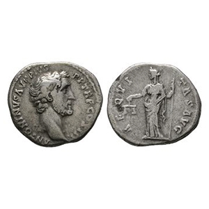 Ancient Roman Imperial Coins - Antoninus Pius - Aequitas AR Denarius