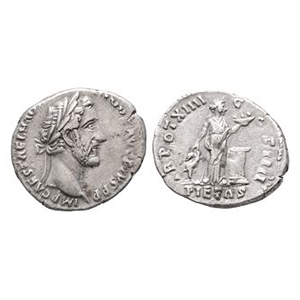 Ancient Roman Imperial Coins - Antoninus Pius - Pietas AR Denarius
