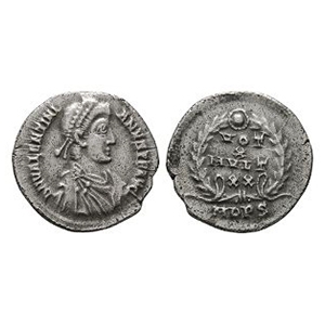 Valentinian II - Votive AR Siliqua