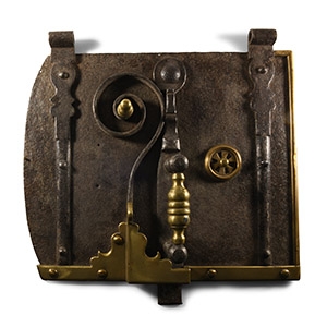 Iron and Brass Stove Door