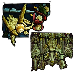Gothic Stained Glass Panel Pair