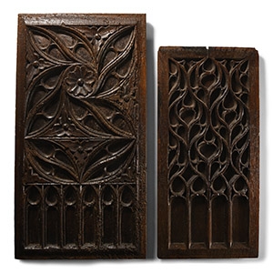 English Carved Oak Panel Group