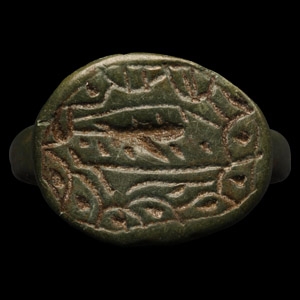 Medieval Bronze Ring with Animal
