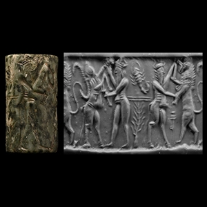 Late Akkadian Cylinder Seal with Gilgamesh Contest Scene