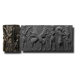Large Akkadian Cylinder Seal with Contest Scene