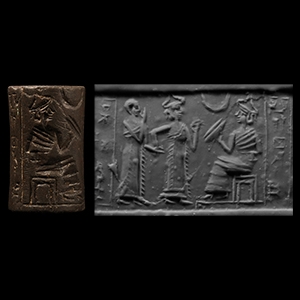 Large Akkadian Cylinder Seal with Presentation Scene