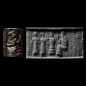 Akkadian Cylinder Seal with Presentation Scene