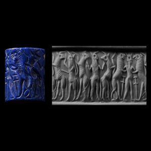 Early Dynastic Cylinder Seal with Combat Scene
