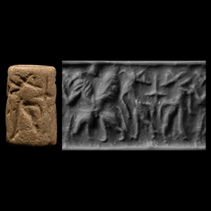 Akkadian Cylinder Seal with Combat Scene
