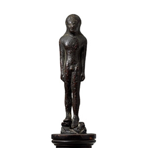 Greek Bronze Naked Youth Statuette