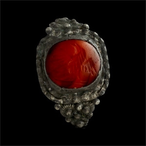 Roman Eagle Gemstone in Silver Ring