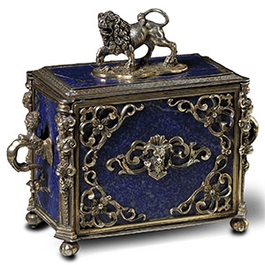 Gilt Bronze Casket with Lapis Lazuli Panels