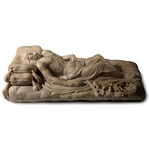 Carved Marble Recumbent Christ