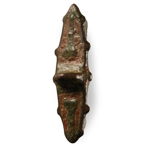 Roman Double Phallic Enamelled Bronze Plate Brooch